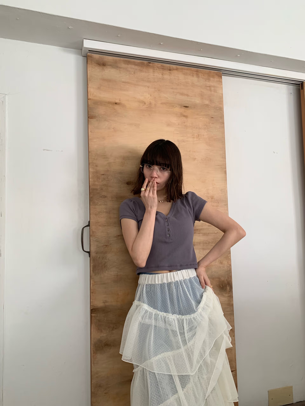 miyu maesakaさんの「CODE A｜M dramatic dot tulle skirt」を使ったコーディネート