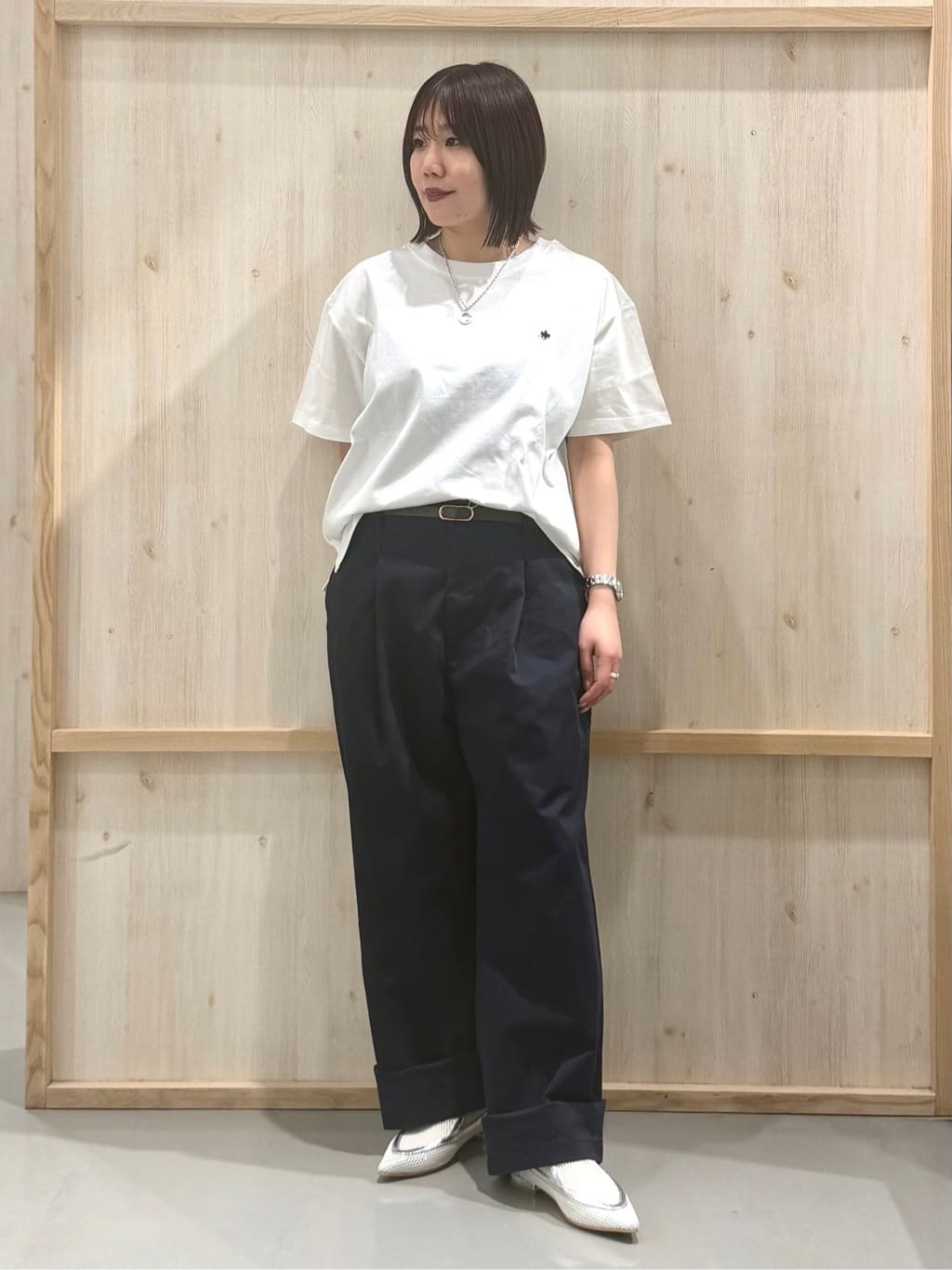 nanaさんの「THE SHOP TK｜【POLO BCS 別注】ストライプOXシャツ」を使ったコーディネート