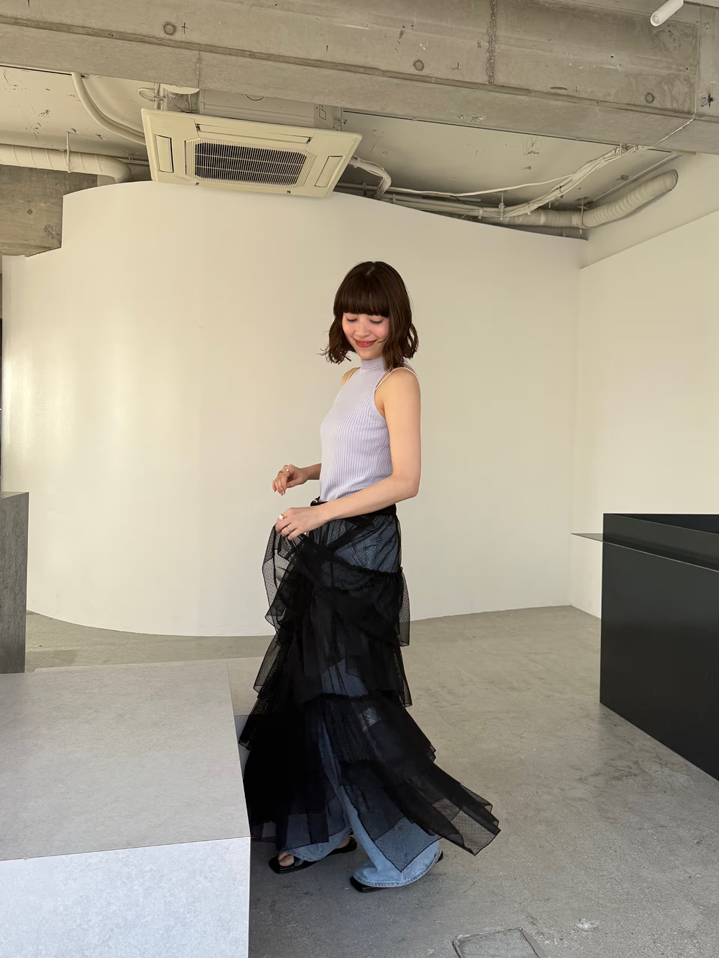 miyu maesakaさんの「CODE A｜M dramatic dot tulle skirt」を使ったコーディネート