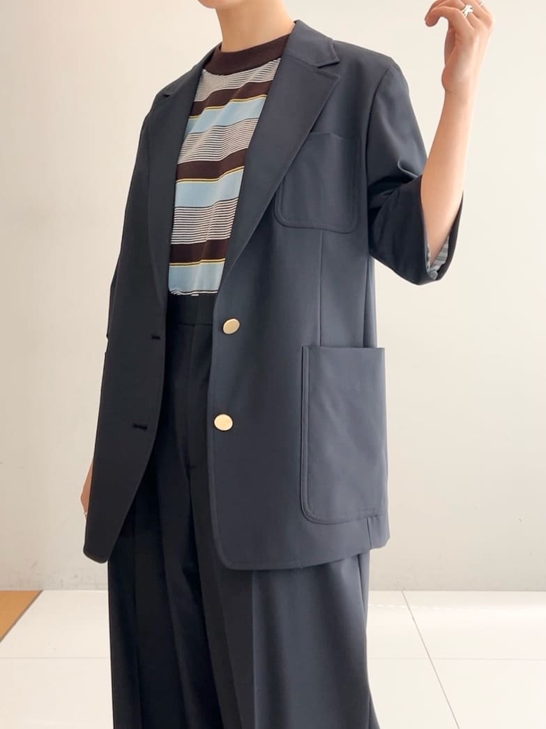 OCHIAIさんの「DRESSTERIOR｜【接触冷感/セットアップ可】 2WAYストレッチスリークオータージャケット」を使ったコーディネート