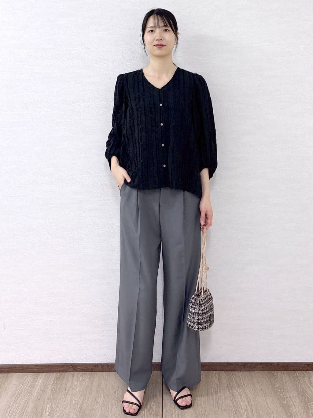 sachikoさんの「OPAQUE.CLIP｜フリンジジャカードブラウス【洗濯機OK】」を使ったコーディネート