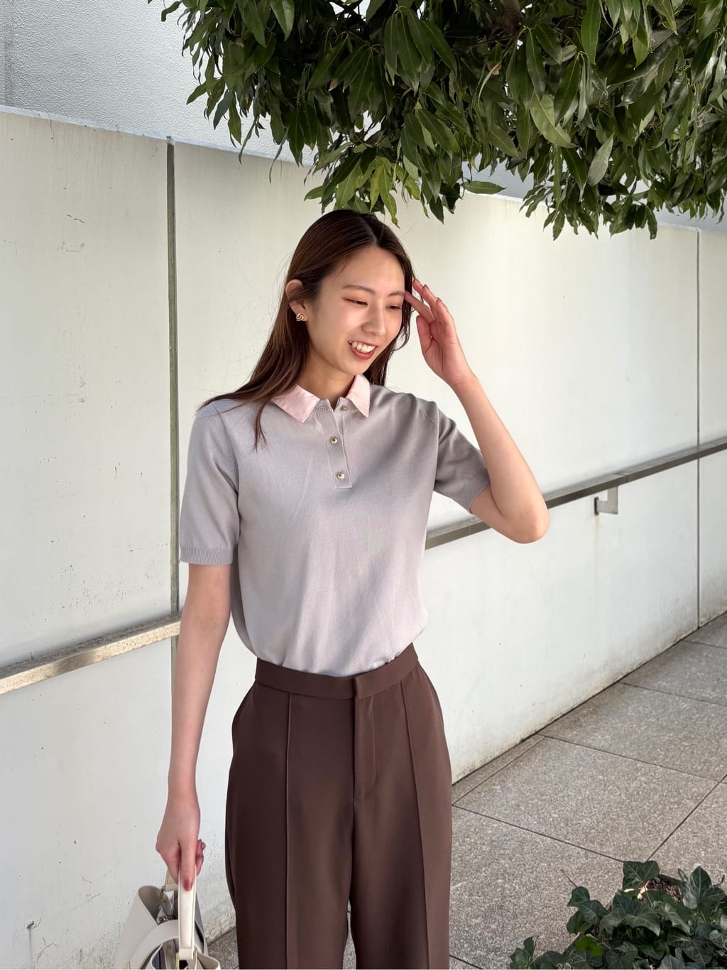 めぐさんの「OPAQUE.CLIP｜2WAY衿付きニット【洗濯機OK】」を使ったコーディネート