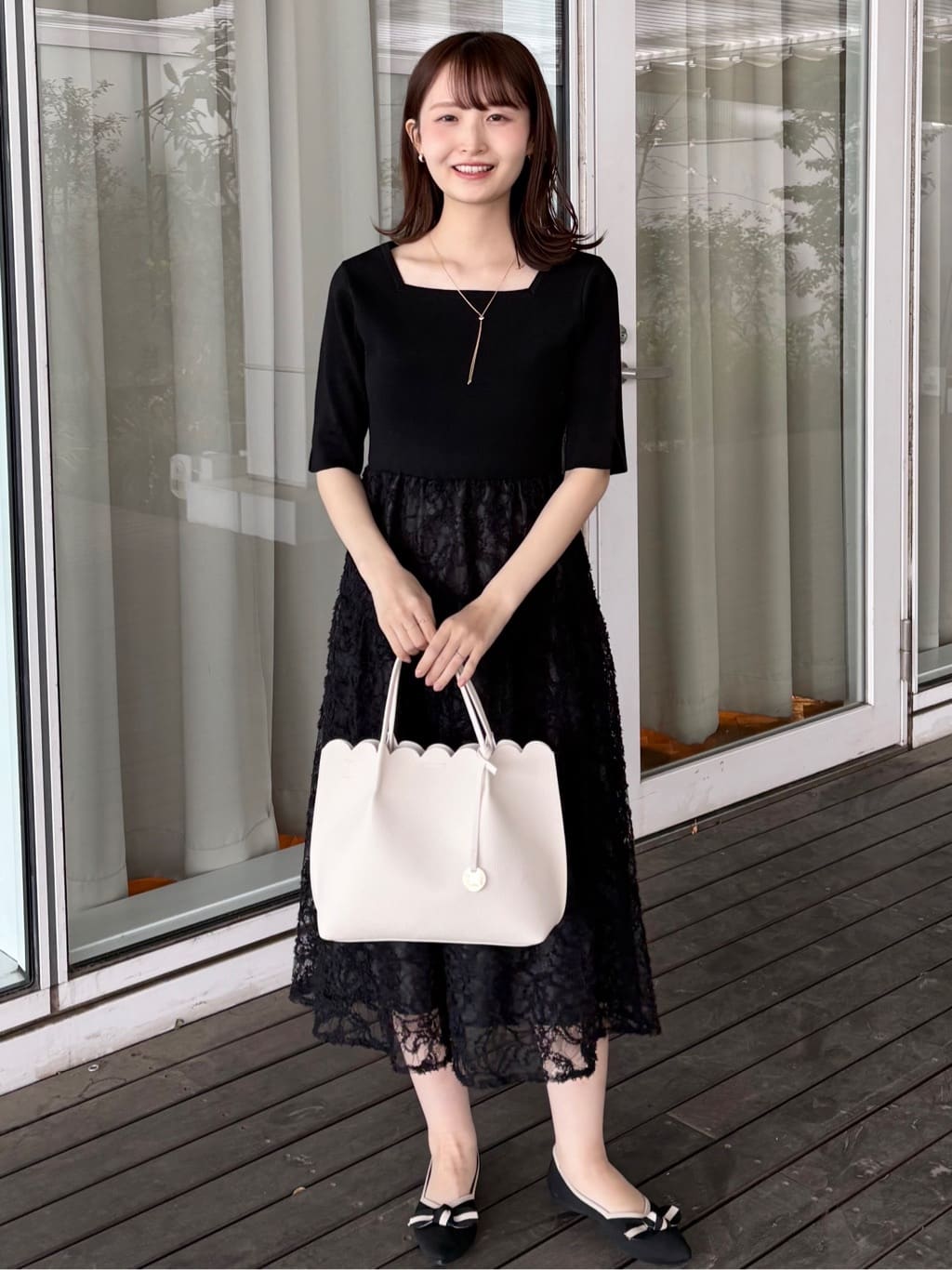 みさかさんの「index｜《ツインセット》カーディガン&times;ニットドッキングワンピース【洗濯機OK】」を使ったコーディネート