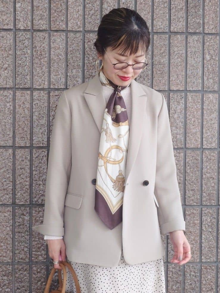MUTSUKOさんの「UNTITLED｜◆【洗える/ストレッチ性】ダブルブレストジャケット」を使ったコーディネート