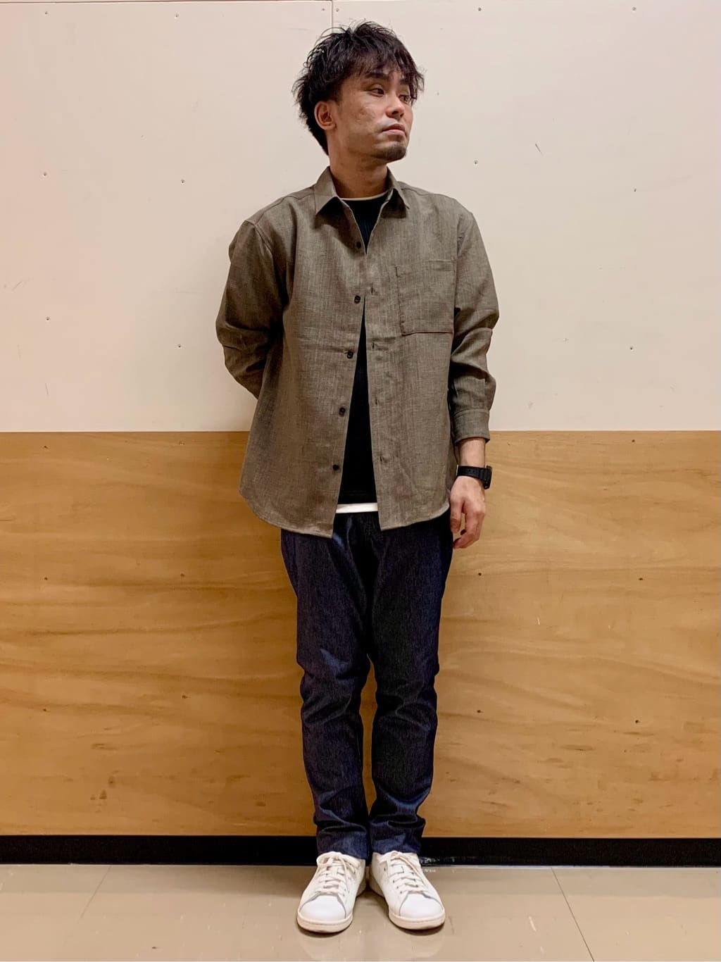 MATUさんの「THE SHOP TK｜【LINO FINE】リネンライク 長袖シャツ UVカット/イージーケア/吸水速乾/洗濯機OK」を使ったコーディネート