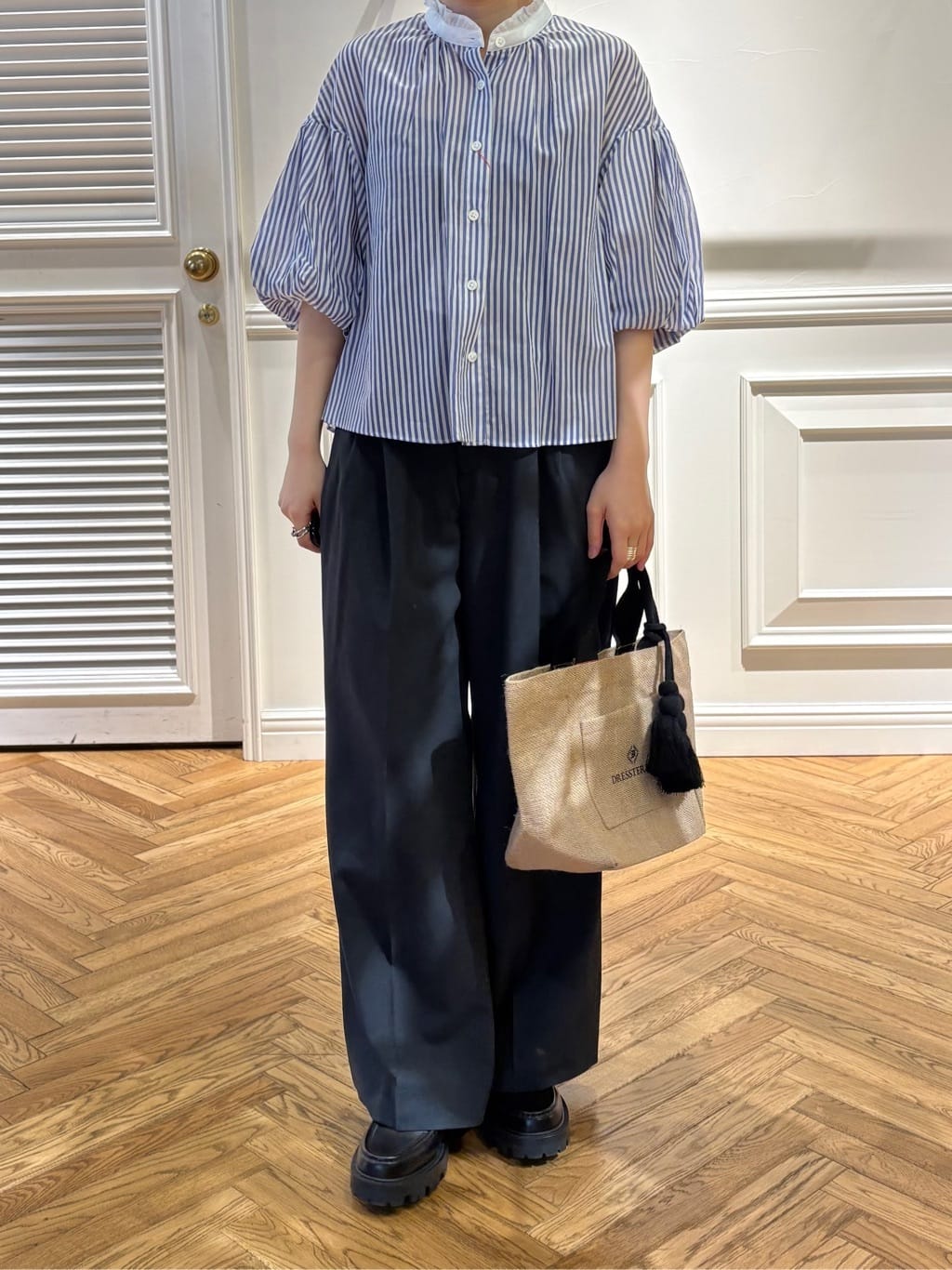 cocoさんの「DRESSTERIOR｜◆【otonaMUSE5月号掲載/ウォッシャブル】ロンドンストライプクレリックブラウス」を使ったコーディネート