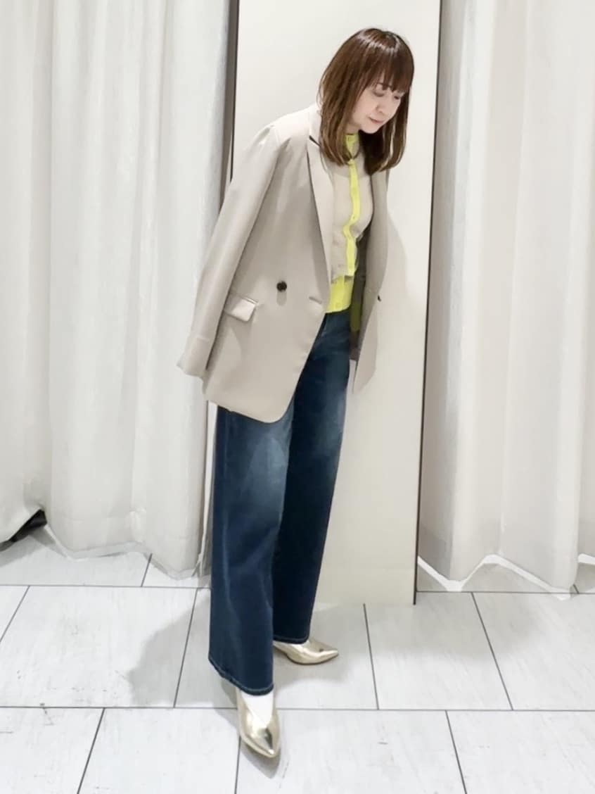 ʏᴜᴋɪᴋᴏさんの「UNTITLED｜◆【洗える/ストレッチ性】ダブルブレストジャケット」を使ったコーディネート