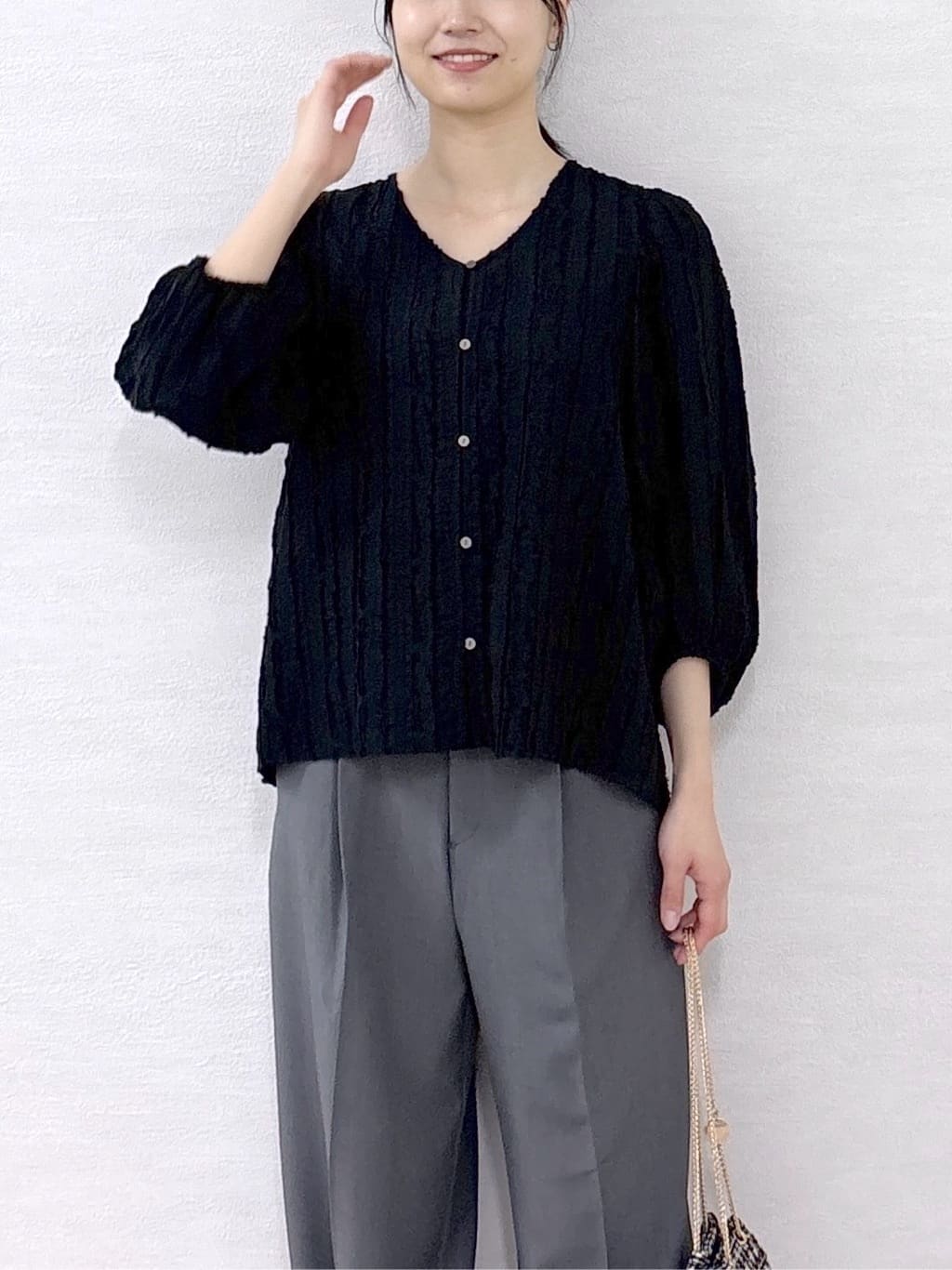 sachikoさんの「OPAQUE.CLIP｜フリンジジャカードブラウス【洗濯機OK】」を使ったコーディネート