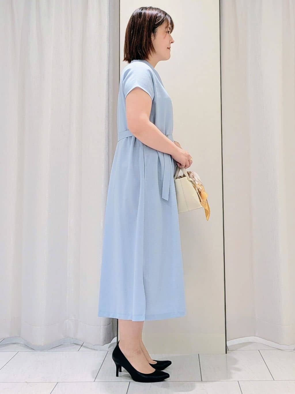 Onumaさんの「UNTITLED｜【UV/接触冷感/遮熱/通気性】スラブバンドカラーワンピース」を使ったコーディネート