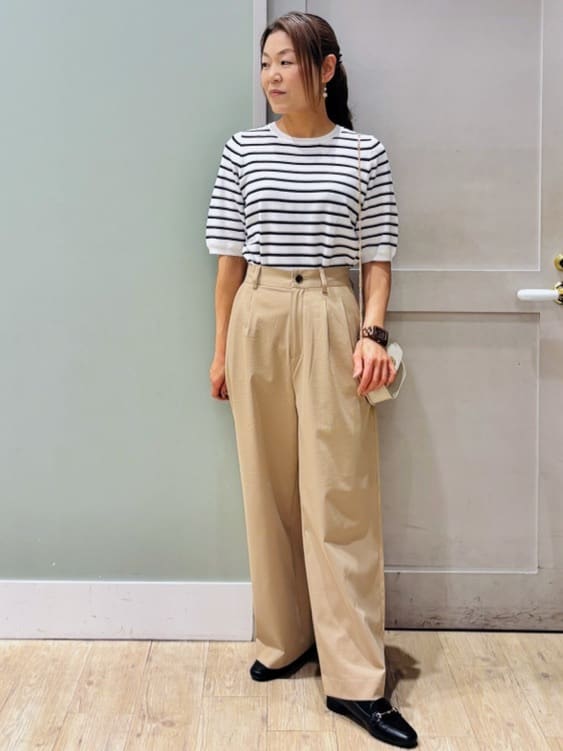Komi☆さんの「grove｜【洗える】麻調ノーカラーブルゾン」を使ったコーディネート