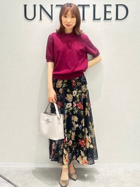 Miwaさんの「UNTITLED｜【トレンド/きれいめ】5分袖ポロニット」を使ったコーディネート