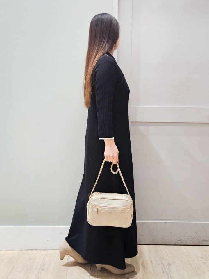 maiさんの「grove｜高評価！【洗える】大人の上品ポロニットワンピース」を使ったコーディネート