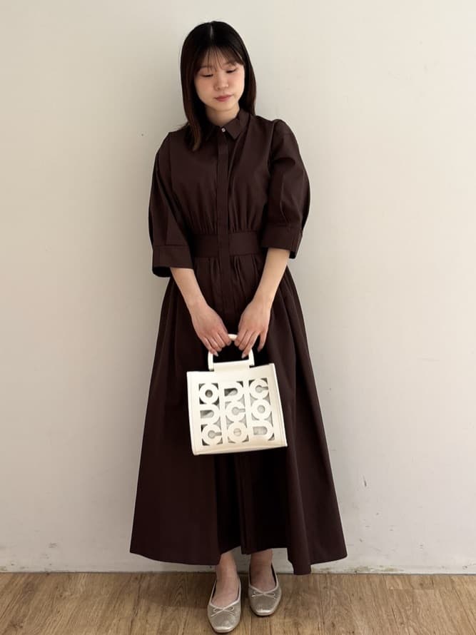 mireiさんの「OPAQUE.CLIP｜リボンベルト付きシャツワンピース【洗濯機OK／防シワ加工】」を使ったコーディネート