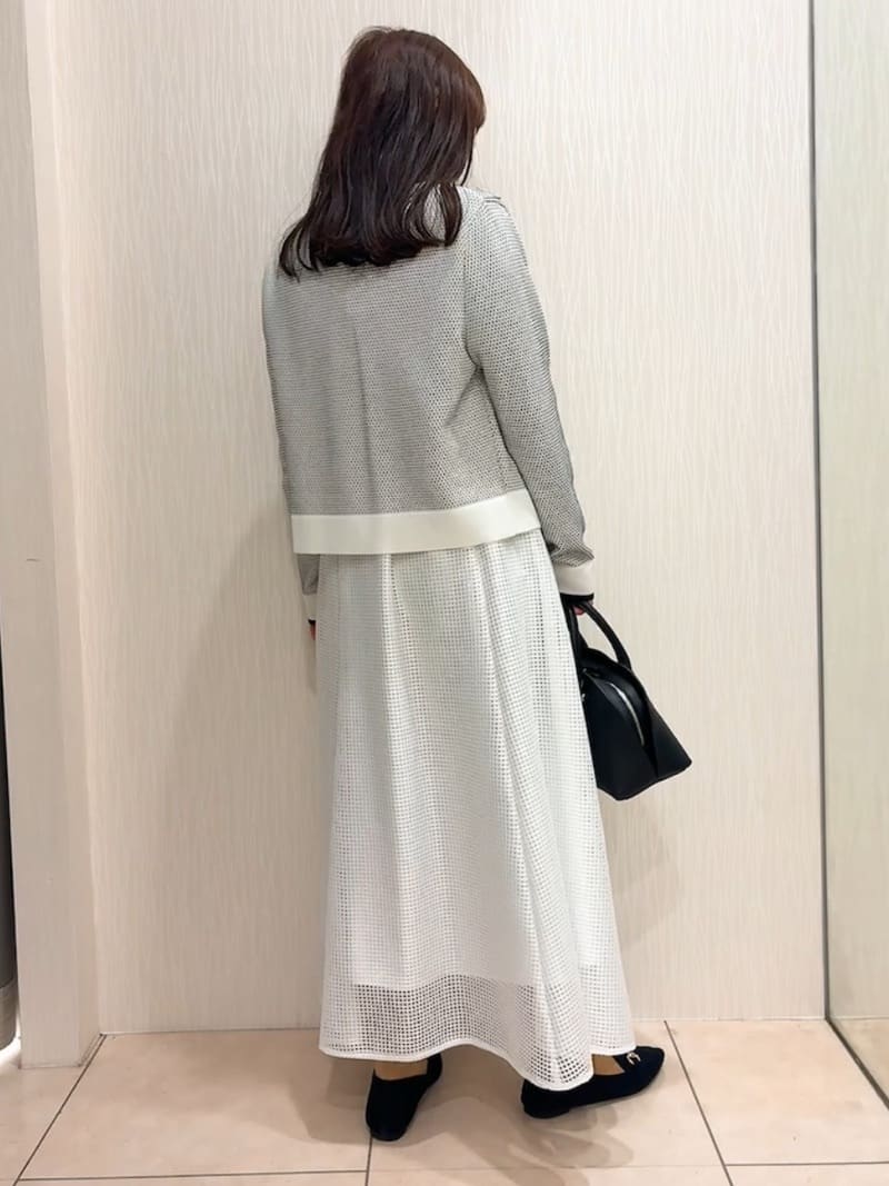SAHOさんの「UNTITLED｜【洗える/後ろウエストゴム】スクエアメッシュスカート」を使ったコーディネート