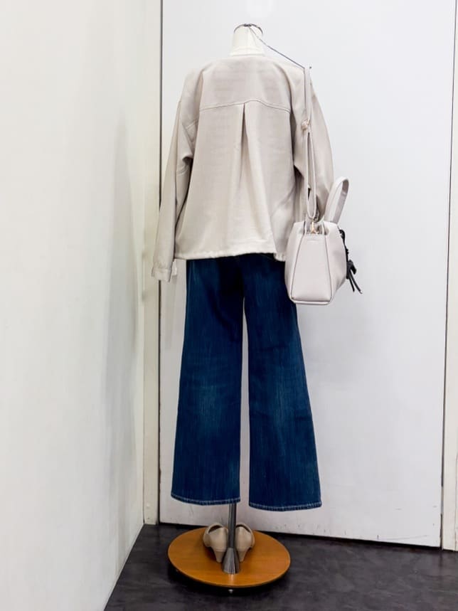 yukariさんの「grove｜【洗える】麻調ノーカラーブルゾン」を使ったコーディネート