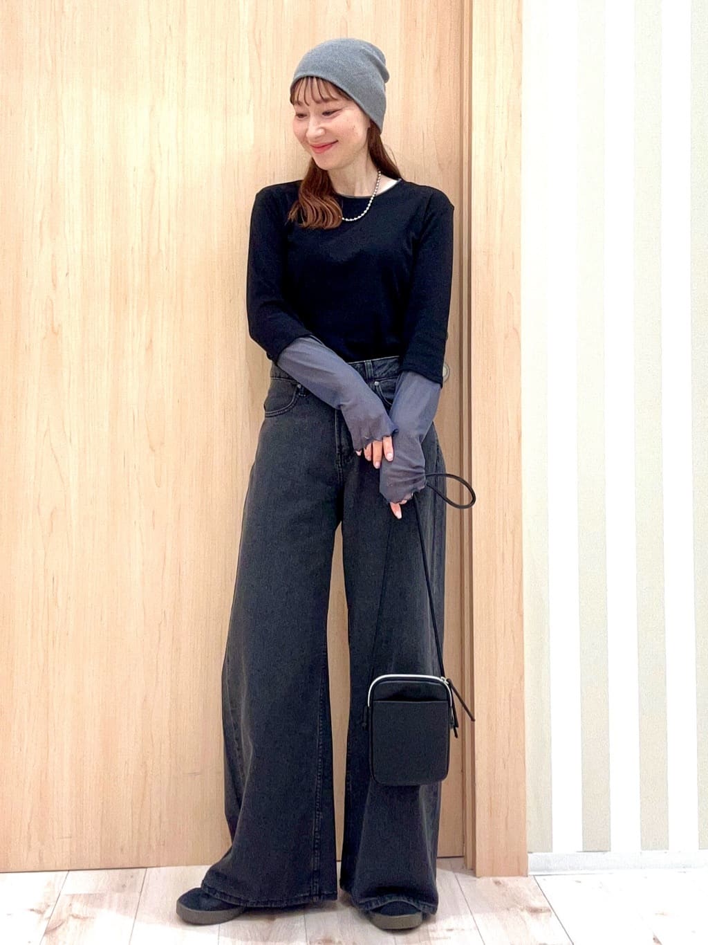 ririさんの「SHOO･LA･RUE｜【SHOO・LA・RUE DENIM/S-LL】体型カバーにも バギーデニムワイドパンツ」を使ったコーディネート