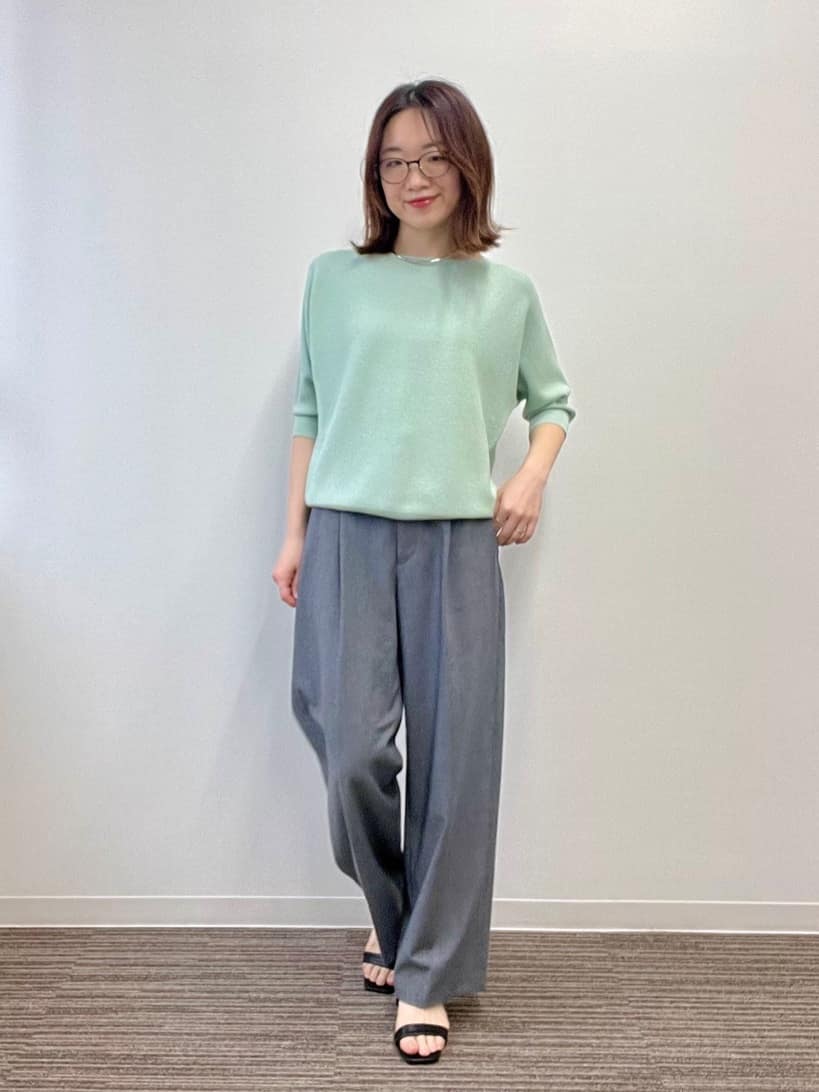 saoriさんの「【手洗い可】ラメガーターニット」を使ったコーディネート