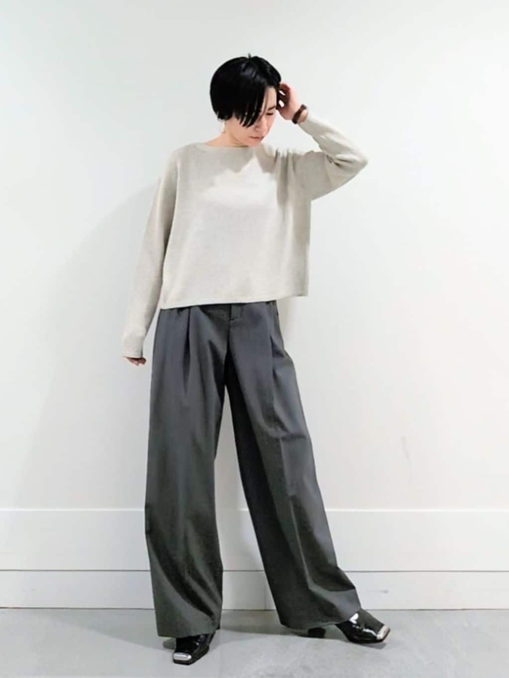 ミズタさんの「UNTITLED｜◆【洗える/光沢感】ファンシーヤーンニット」を使ったコーディネート