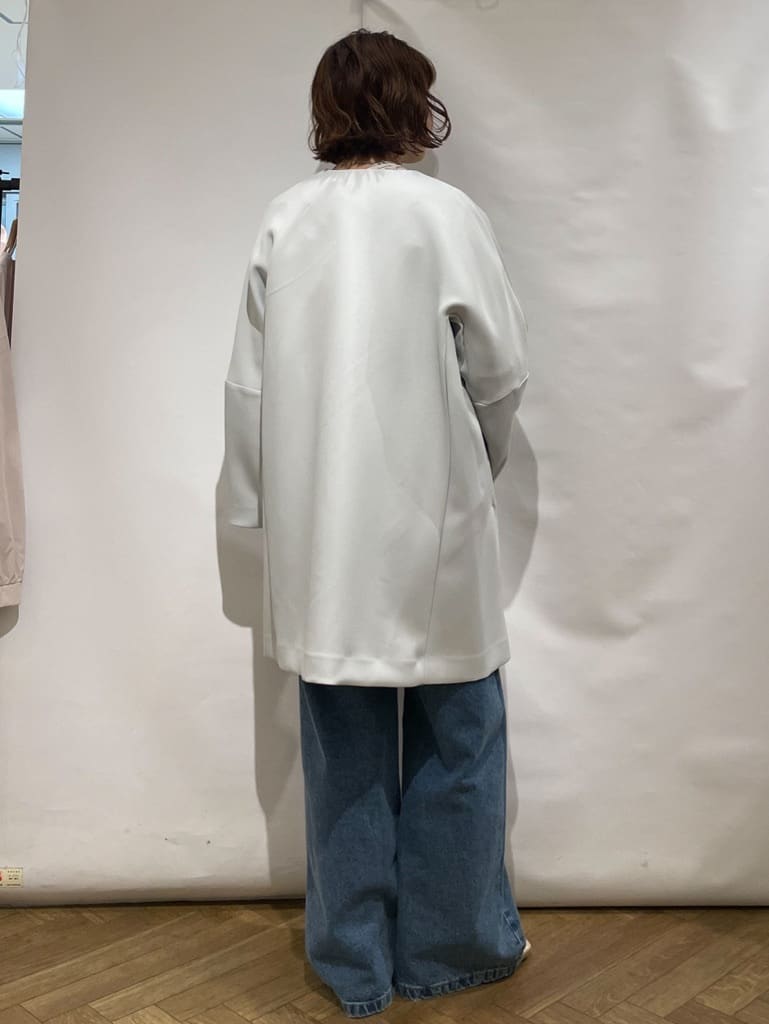 なかさんの「index｜フリルキーネックシャツ【洗濯機OK／イージーアイロン／防シワ】《XS～LL／7col》」を使ったコーディネート