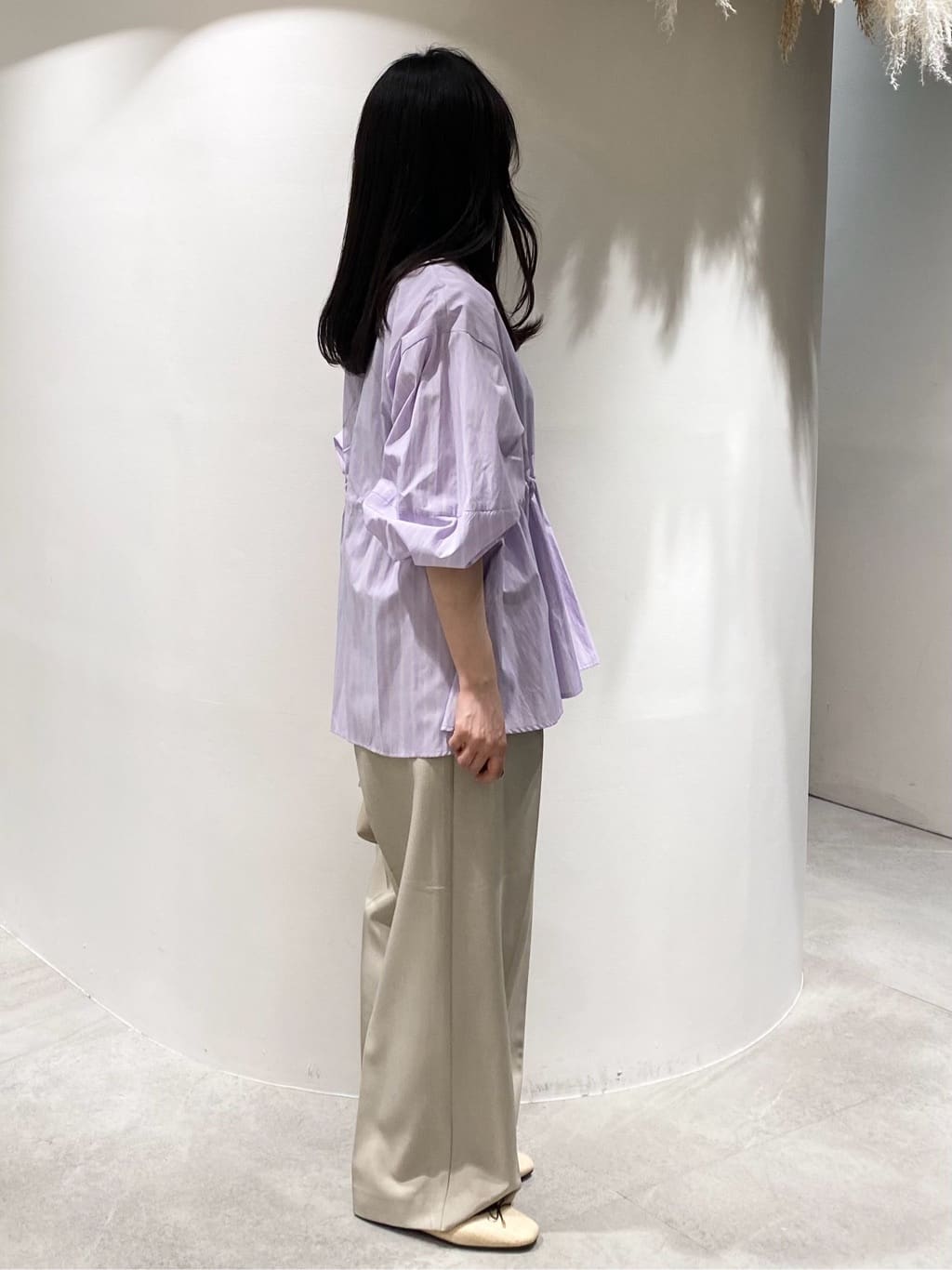 みなみさんの「OPAQUE.CLIP｜ストライプペプラムデザインブラウス【洗濯機OK】」を使ったコーディネート