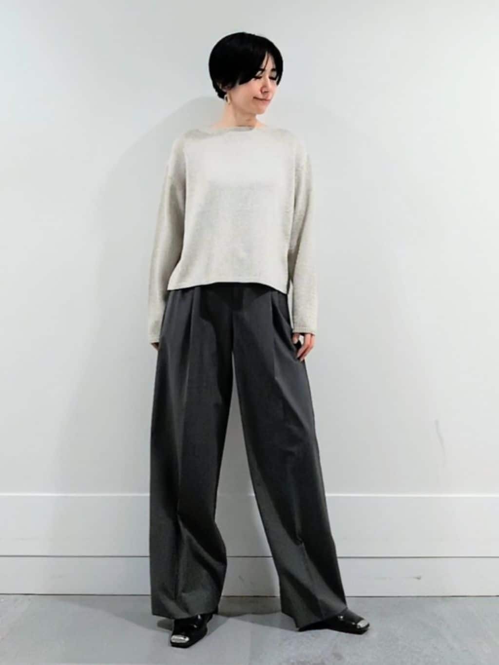 ミズタさんの「UNTITLED｜◆【洗える/光沢感】ファンシーヤーンニット」を使ったコーディネート