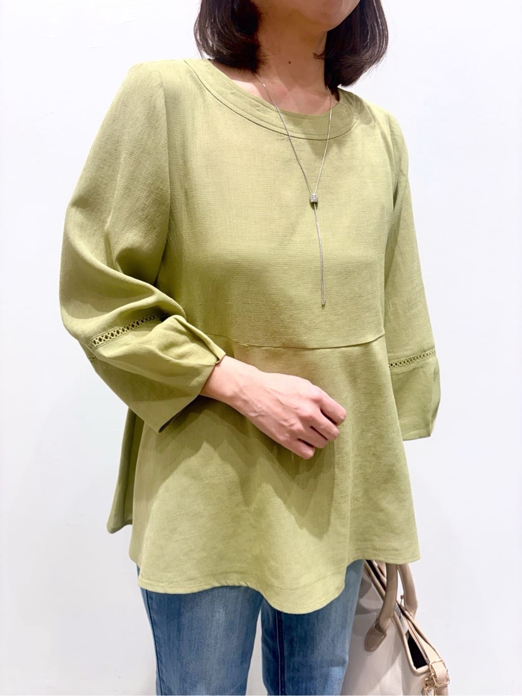 ＷＡさんの「grove｜【UVカット・体型カバーも叶う】麻調メッシュランタンスリーブブラウス」を使ったコーディネート