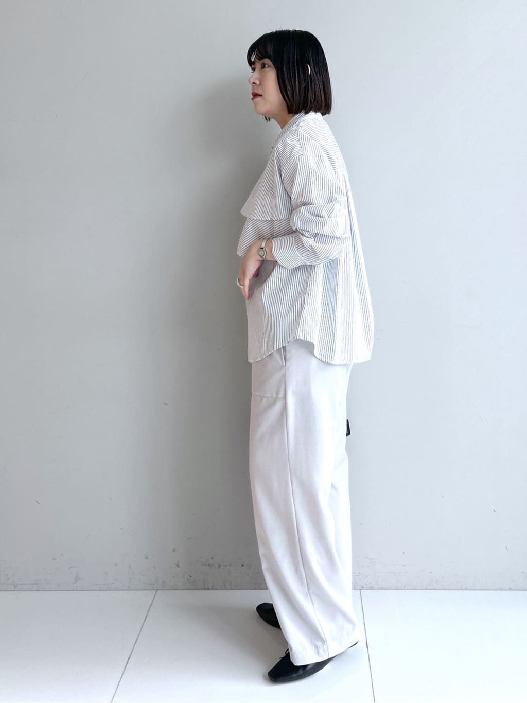Hirokaさんの「Dessin｜【洗える】フリルシャツブラウス」を使ったコーディネート