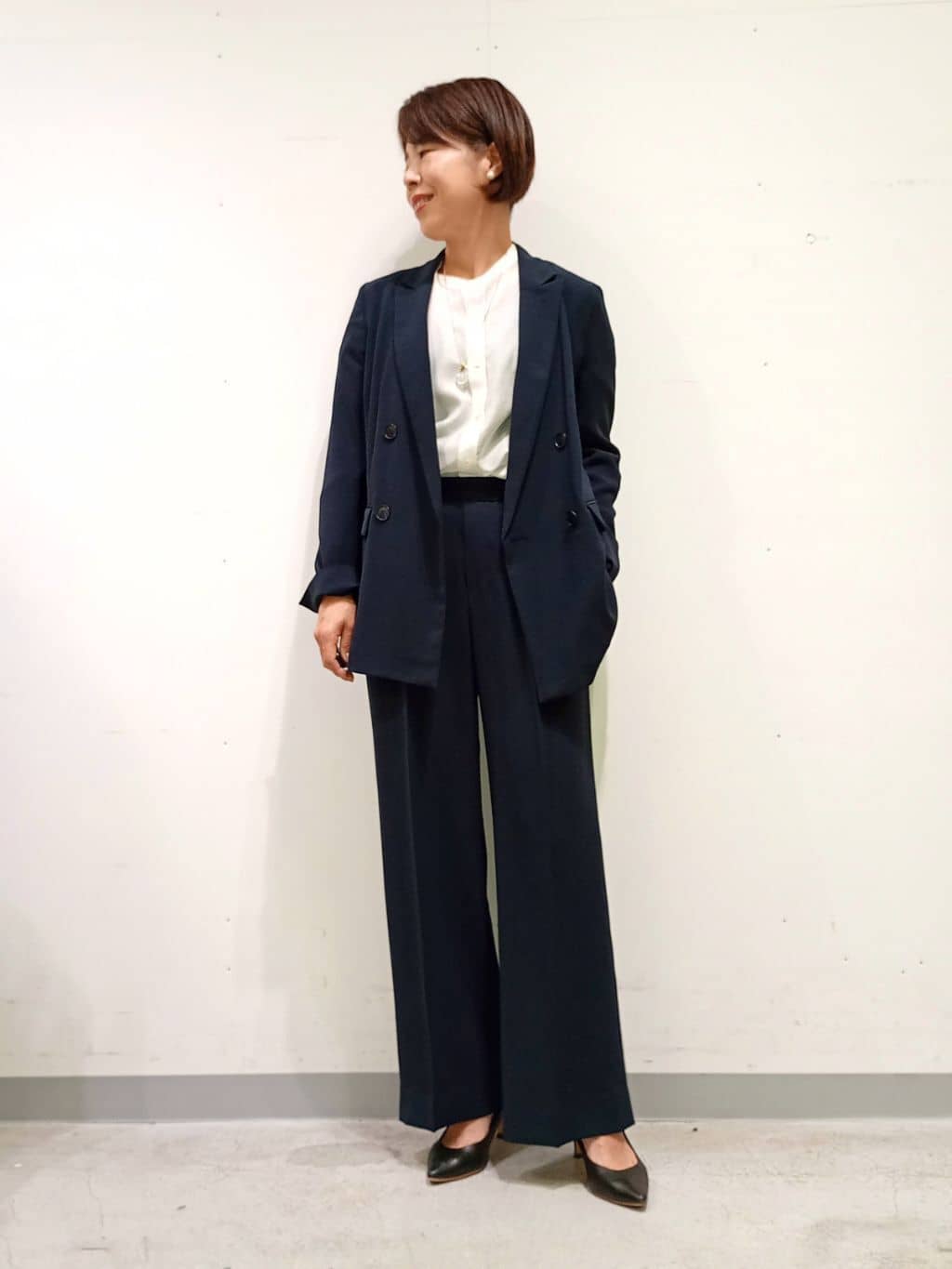 Kさんの「INDIVI｜【洗える／UVケア／SETUP可】着る日傘ペプラムブラウス」を使ったコーディネート