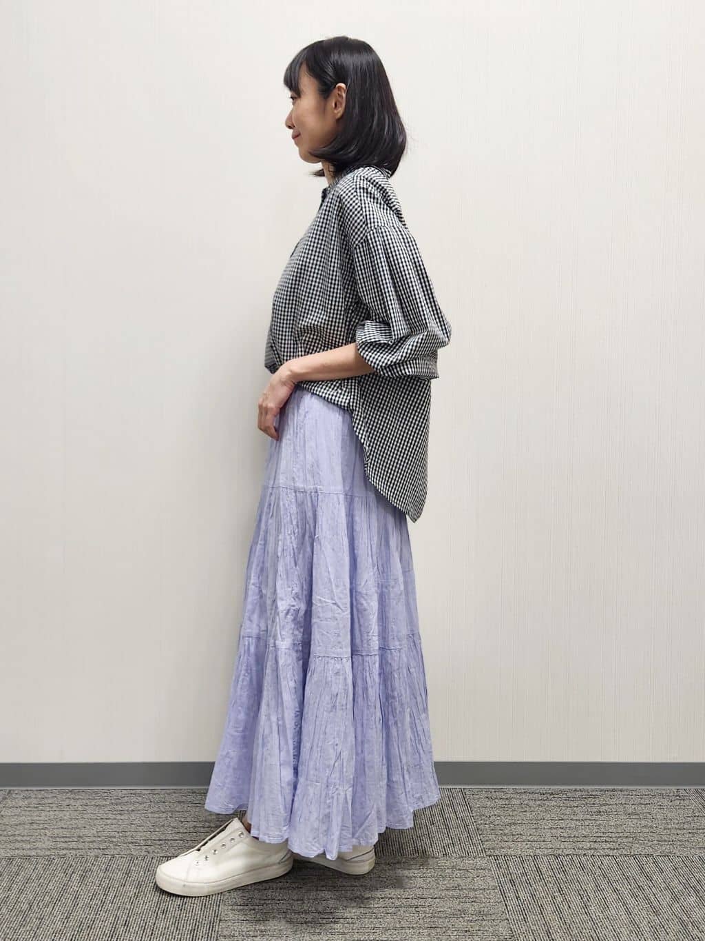 naraさんの「Dessin｜【洗える】バルーンスリーブバンドカラーシャツ」を使ったコーディネート