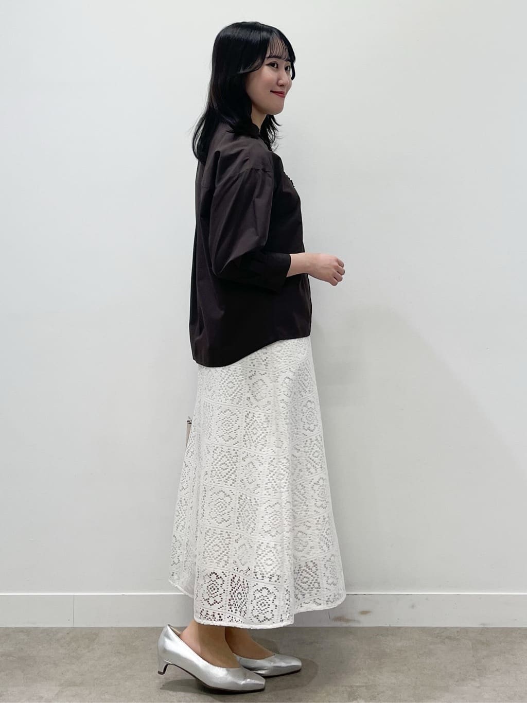 yukariさんの「Reflect｜【接触冷感】八分袖フロントフリルブラウス」を使ったコーディネート