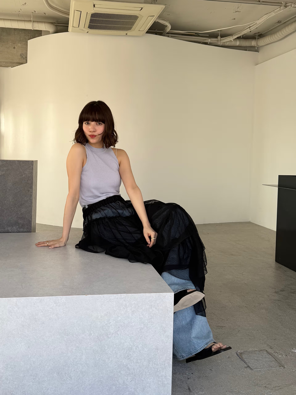 miyu maesakaさんの「CODE A｜M dramatic dot tulle skirt」を使ったコーディネート