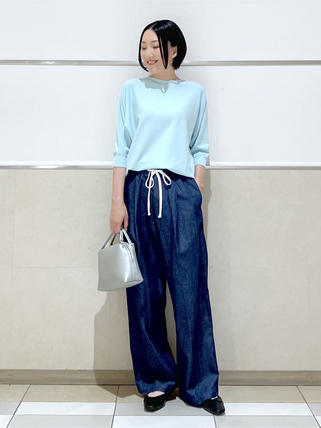 eriko さんの「Dessin｜【洗える】後ろボタンニットプルオーバー七分袖」を使ったコーディネート