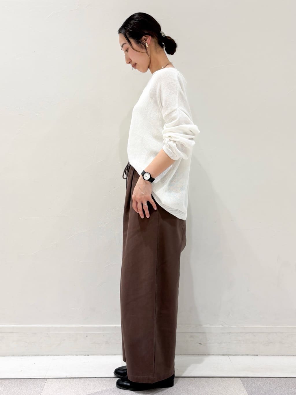 ちえさんの「OPAQUE.CLIP｜麻混リラクシーニット【洗濯機OK】」を使ったコーディネート