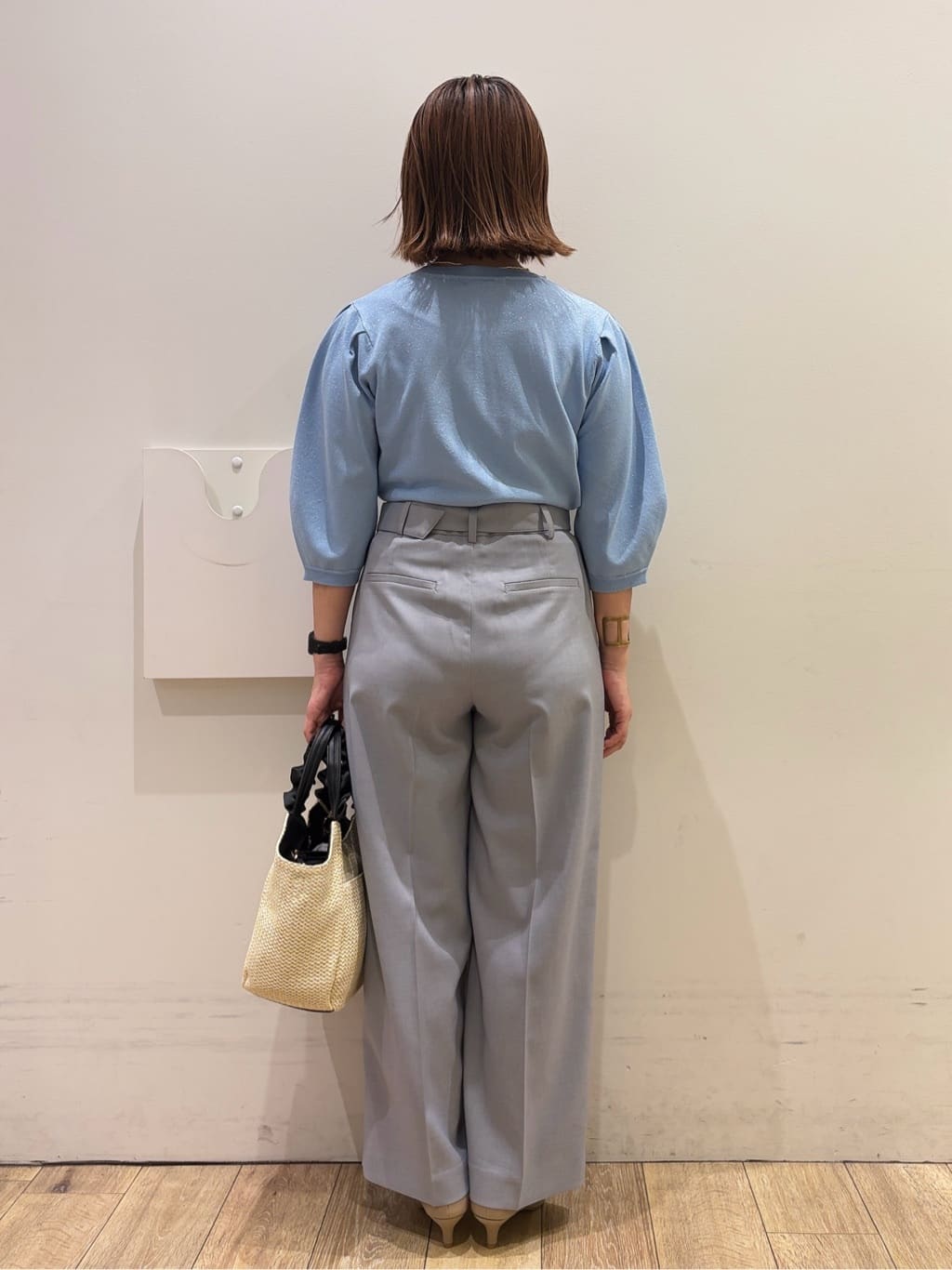 YUKOさんの「index｜【UVケア】6分袖タックスリーブニット《洗濯機OK／XS～LL／9col》」を使ったコーディネート