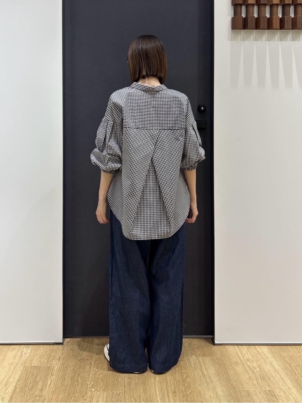risaさんの「Dessin｜【洗える】バルーンスリーブバンドカラーシャツ」を使ったコーディネート