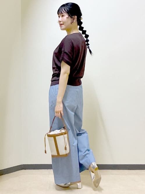  beni_gingerさんの「Reflect｜【選べる7色◎／手洗い可／二の腕カバー】半袖ニット」を使ったコーディネート