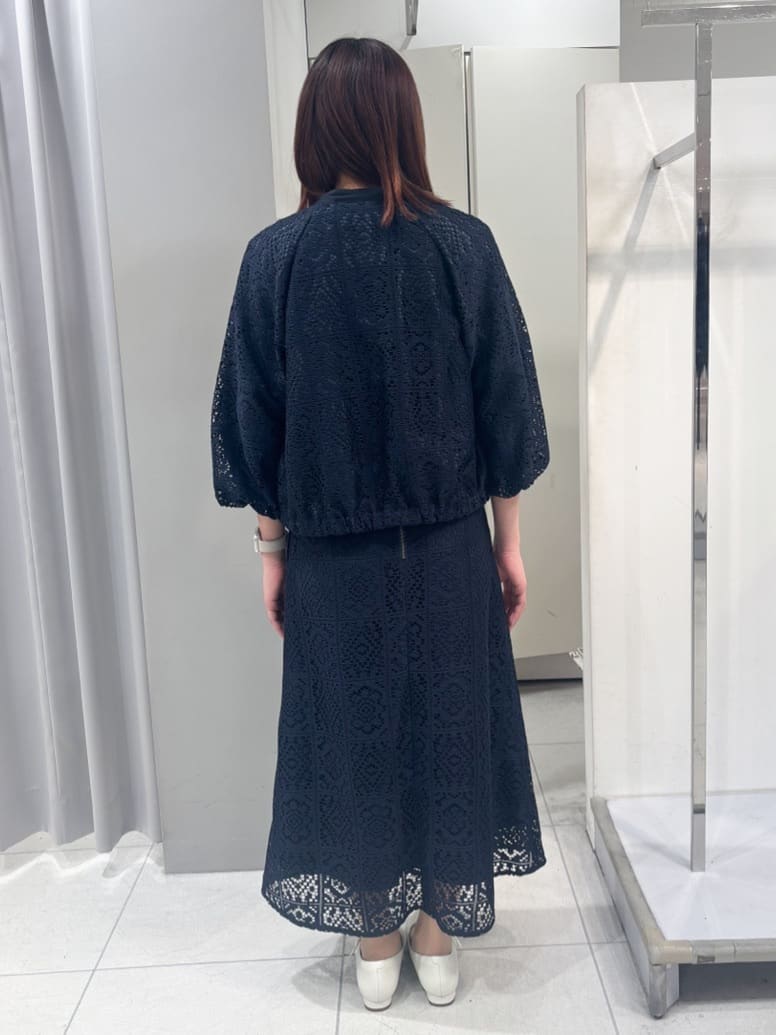 yuiさんの「Reflect｜【セットアップ可】ジップアップレースショートブルゾン」を使ったコーディネート