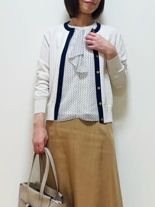 Riiさんの「Reflect｜【アンサンブル可】バイカラーカーディガン」を使ったコーディネート