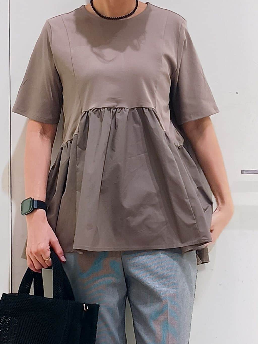 shinkoさんの「OPAQUE.CLIP｜ペプラムドッキングカットソー【洗濯機OK】」を使ったコーディネート
