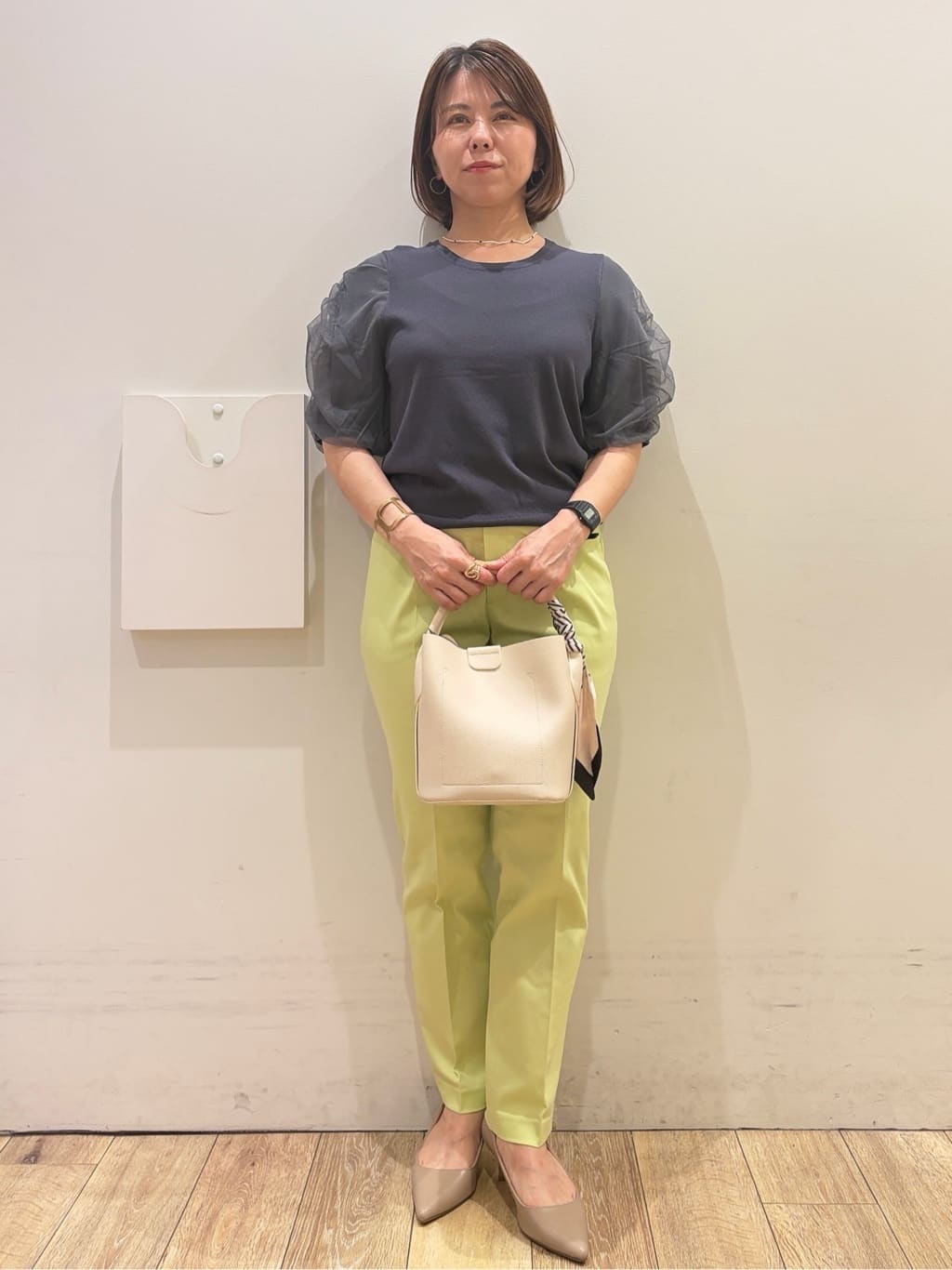 YUKOさんの「index｜《再入荷》ダブルブレストテーラードジャケット【接触冷感／吸水速乾／イージーアイロン／防シワ／洗濯機O」を使ったコーディネート
