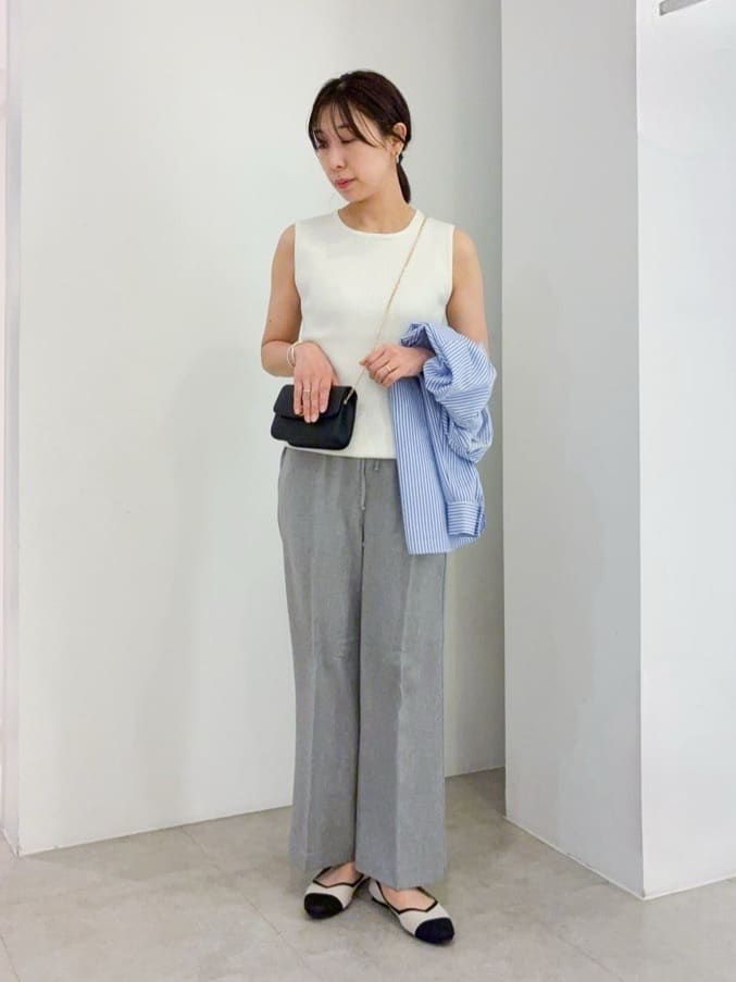 kanakoさんの「grove｜リブラメニットタンク」を使ったコーディネート
