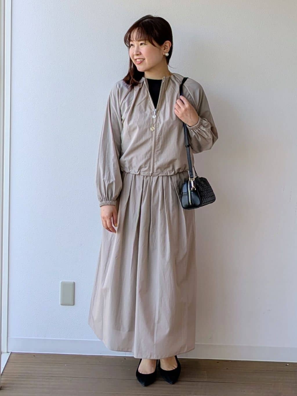 なみきさんの「UNTITLED｜【8色展開/程よい透け感】ドライタッチボートネックニット」を使ったコーディネート
