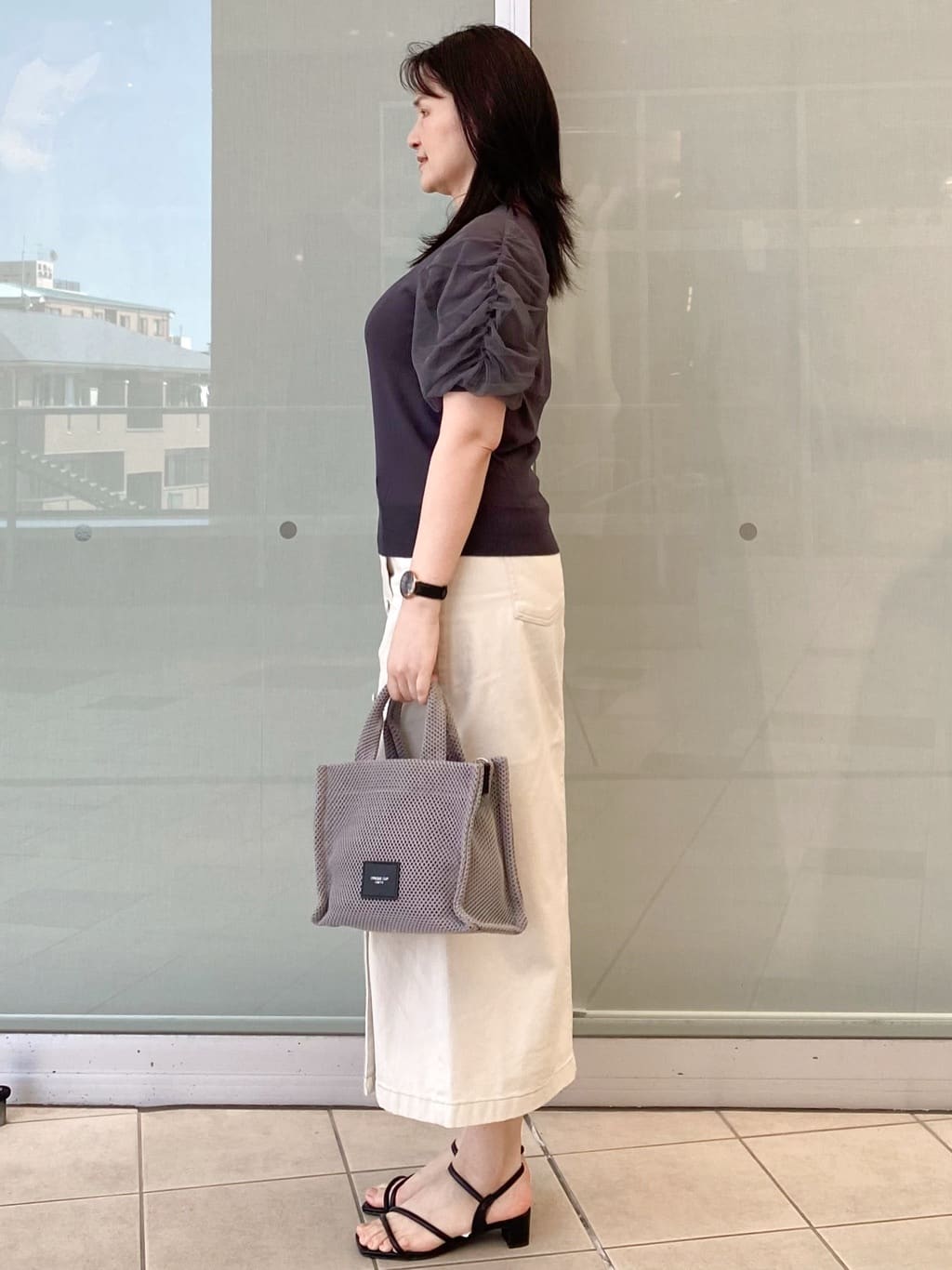 Jeanさんの「OPAQUE.CLIP｜ギャザーチュールスリーブニット【洗濯機OK／抗ピル】」を使ったコーディネート