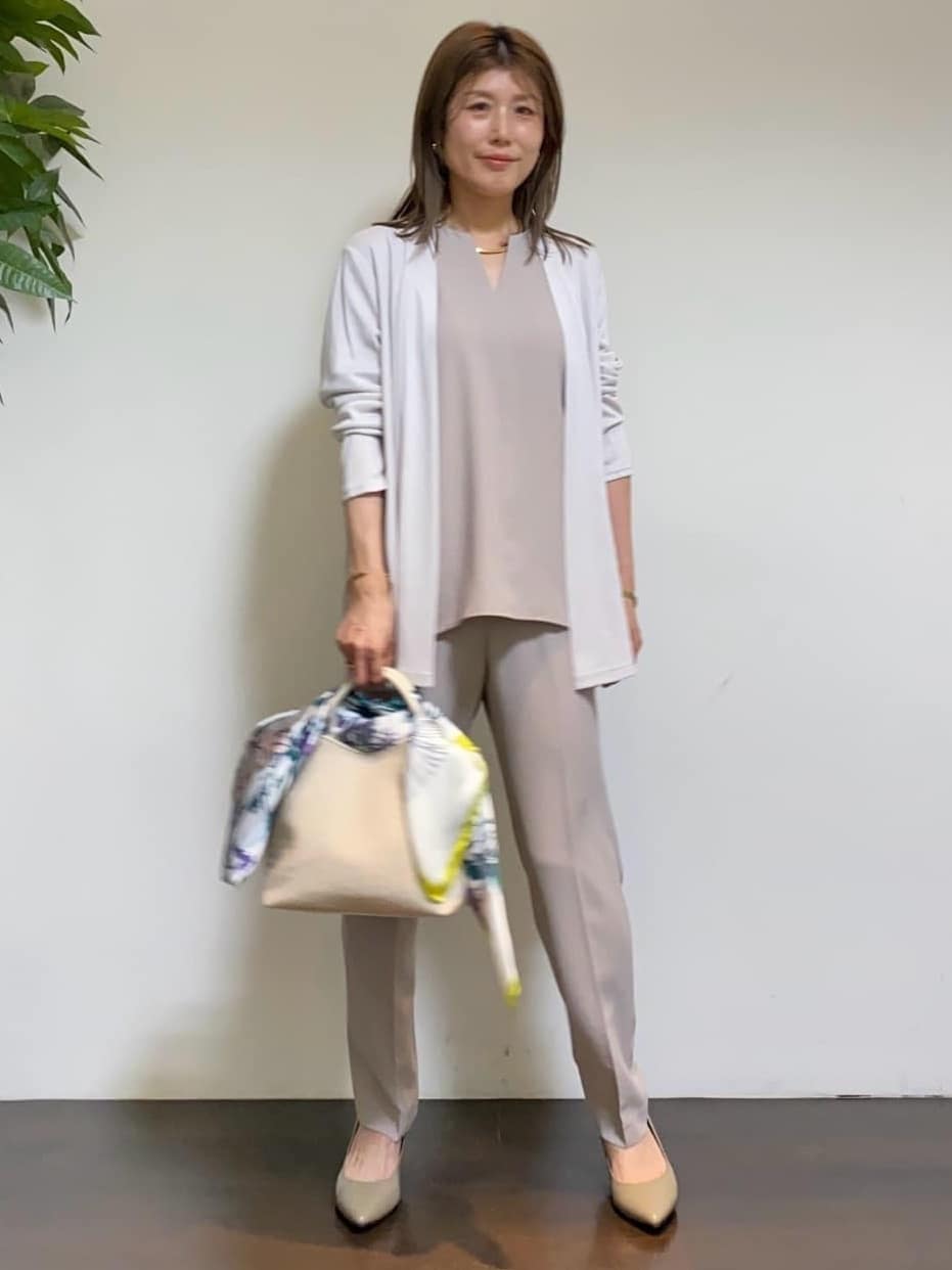 tomoさんの「UNTITLED｜【接触冷感/UVカット/遮熱機能】フライスジャージカーディガン」を使ったコーディネート
