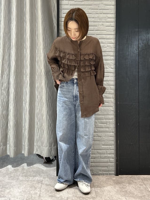 ga_riさんの「THE SHOP TK｜ティアードフリル楊柳シャツ」を使ったコーディネート