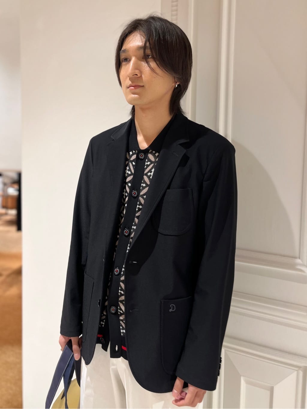 Watanabeさんの「DRESSTERIOR｜【ウォッシャブル】オーバーラップサークル ニットシャツ」を使ったコーディネート