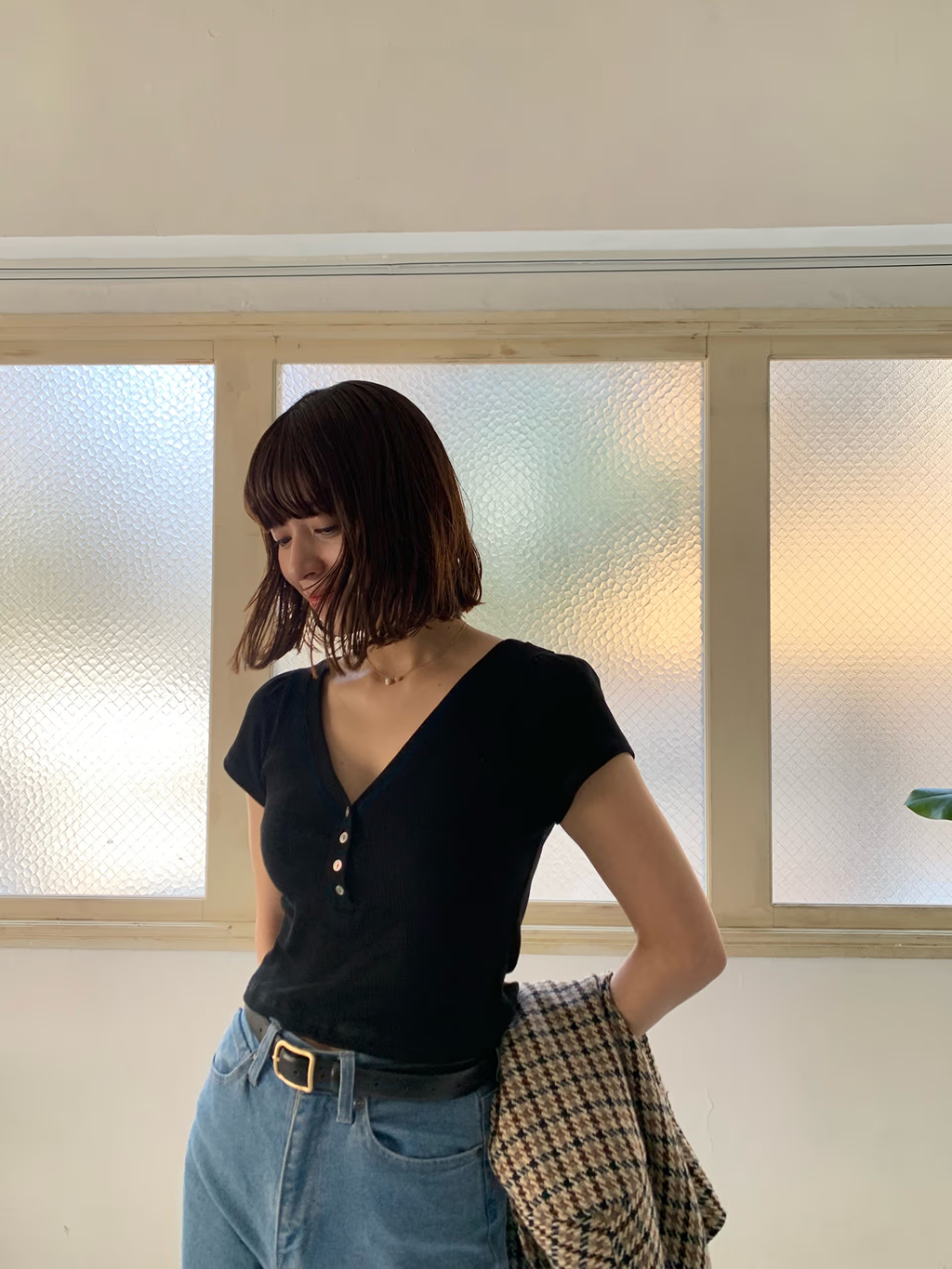 miyu maesakaさんの「CODE A｜M everyday rib button tee」を使ったコーディネート