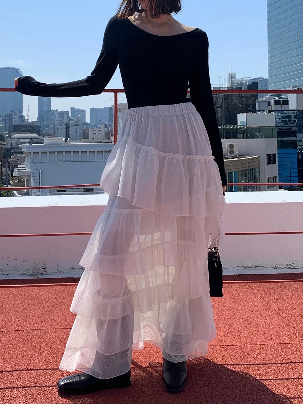 miyu maesakaさんの「CODE A｜M dramatic dot tulle skirt」を使ったコーディネート
