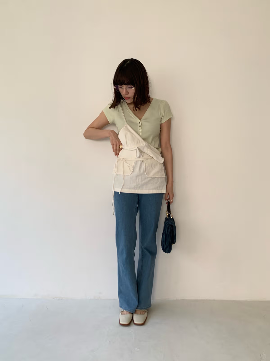 miyu maesakaさんの「CODE A｜M everyday rib button tee」を使ったコーディネート