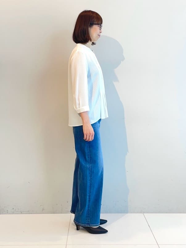 murayamaさんの「INDIVI｜【洗える／大人シアー】タックプリーツ7分袖ブラウス」を使ったコーディネート